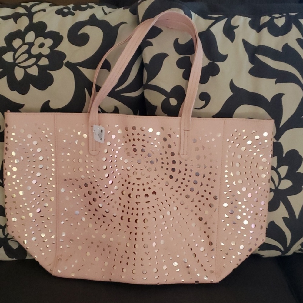 NWT Bath & Body Works Pink & Gold Zippered Bag